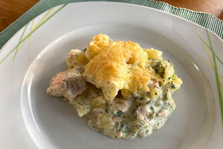 Lachsauflauf mit Brokkoli