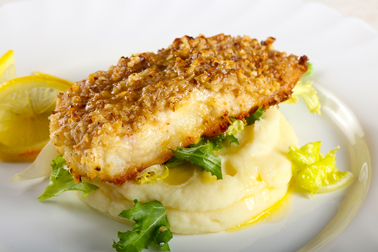 Gebackener Kabeljau mit Kartoffelpüree