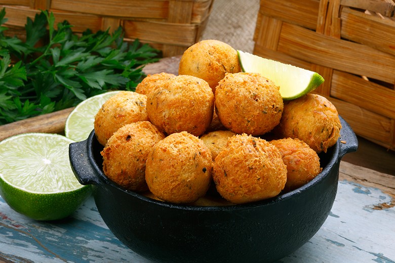 Frittierte Kabeljauknödel