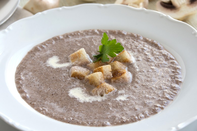 Mikrowellen-Champignoncremesuppe