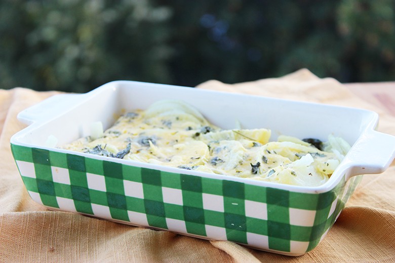 Mikrowellen-Zwiebelgratin