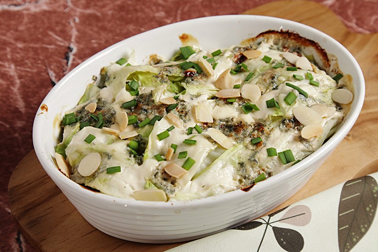Mikrowellen-Wirsingauflauf mit Gorgonzola