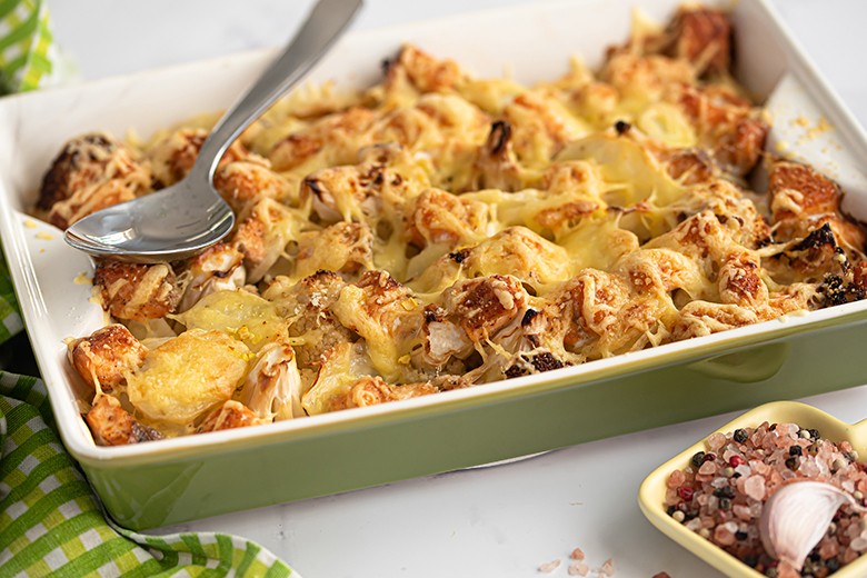 Auflauf mit Lachs und Blumenkohl