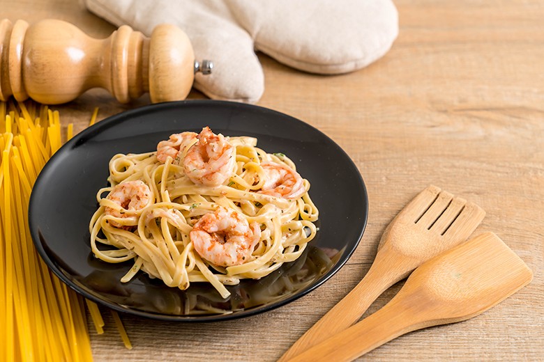 Fettuccini mit Garnelen