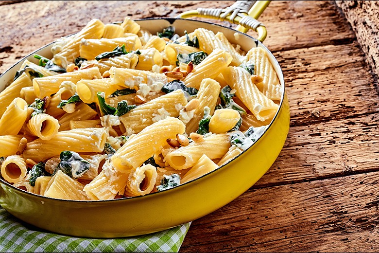 Ricotta-Pasta mit Spinatsauce