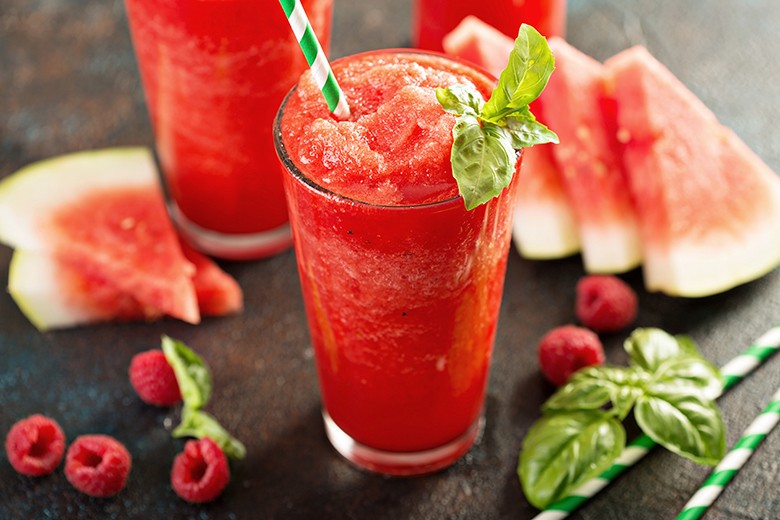 Himbeer-Melonen-Slushie