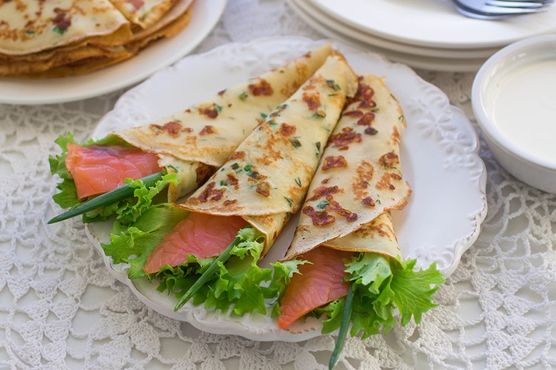 Crêpes mit Lachs