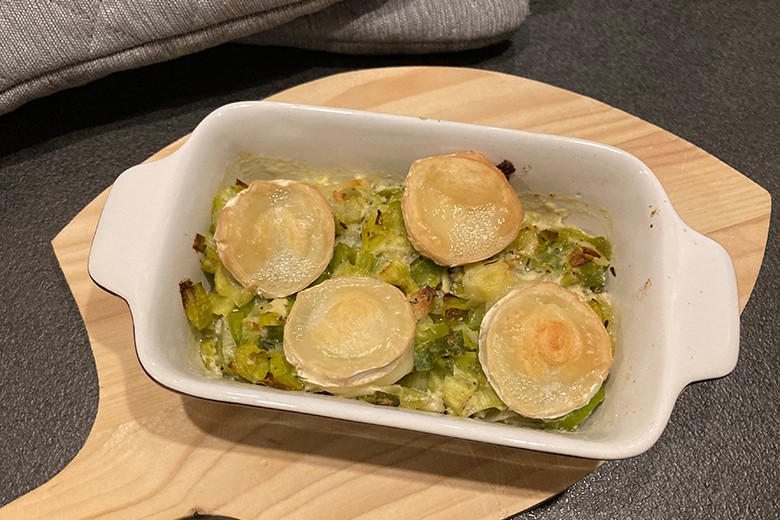 Überbackener Porree
