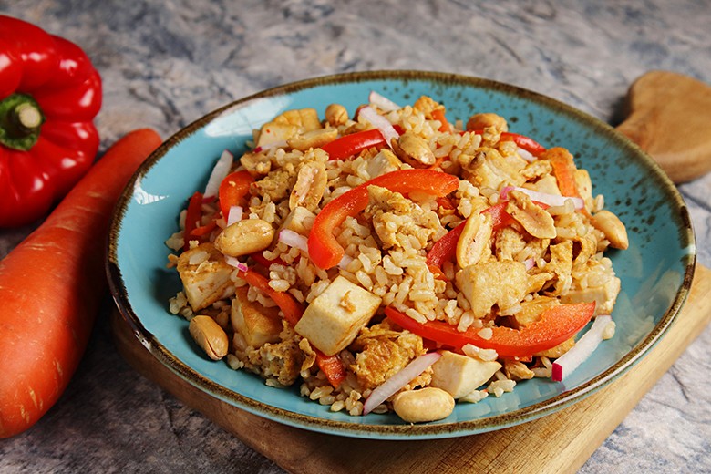 Bratreis mit Tofu