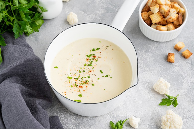 Vegetarische Röstblumenkohl-Suppe