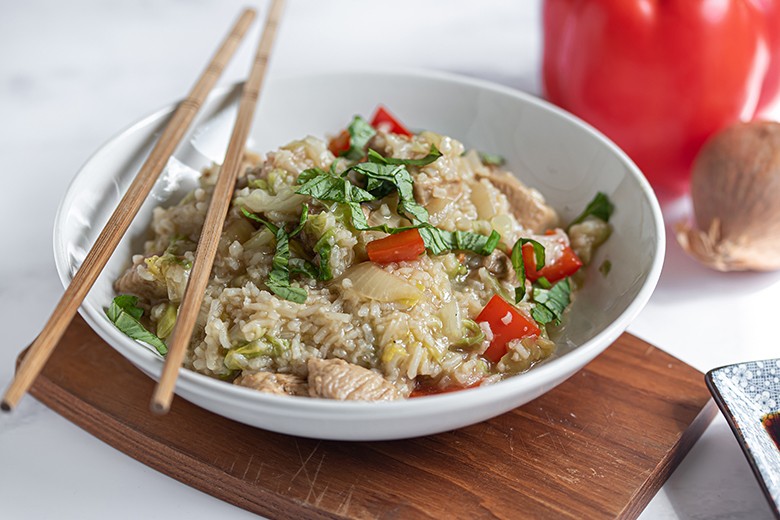 Chinapfanne mit Reis