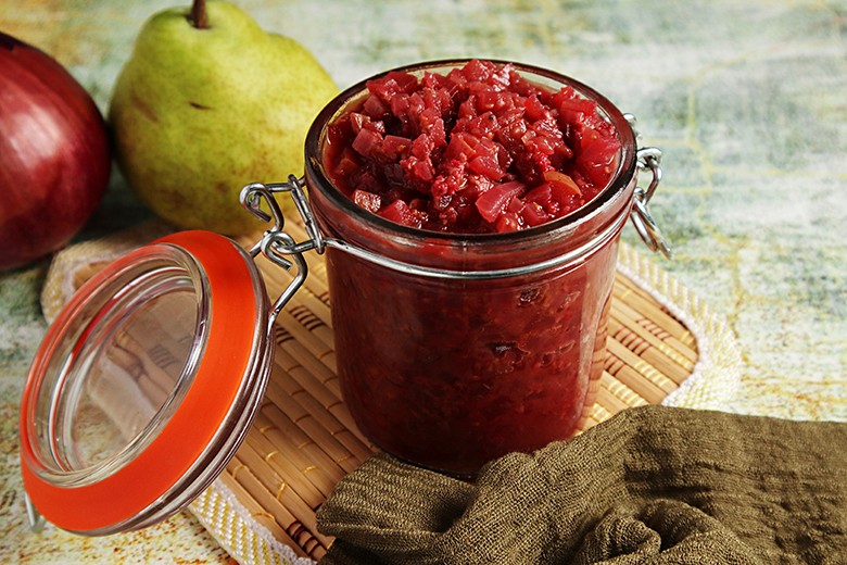 Birnenchutney mit Cranberry
