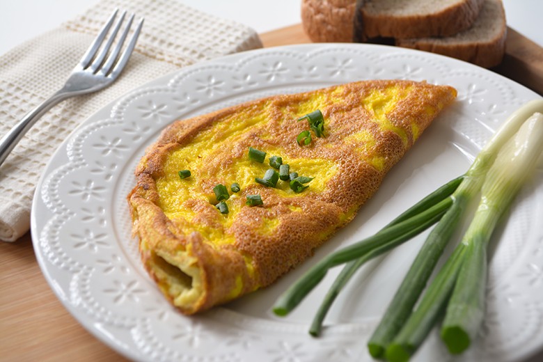 Käse-Omelett mit Lauchzwiebel