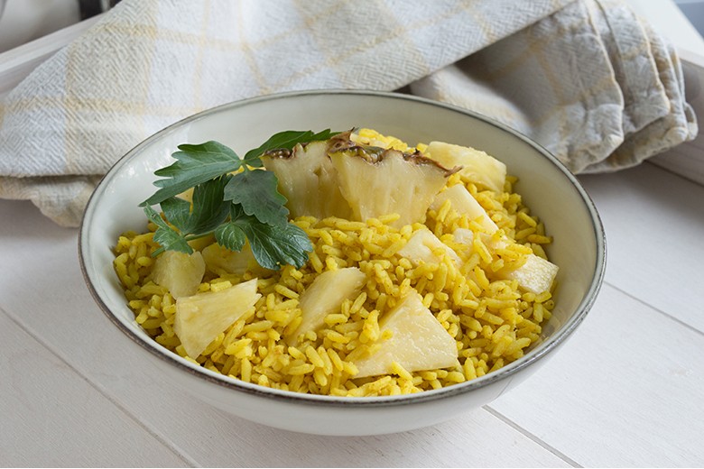 Curryreis mit Ananas