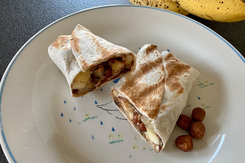 Waffel-Wrap mit Banane