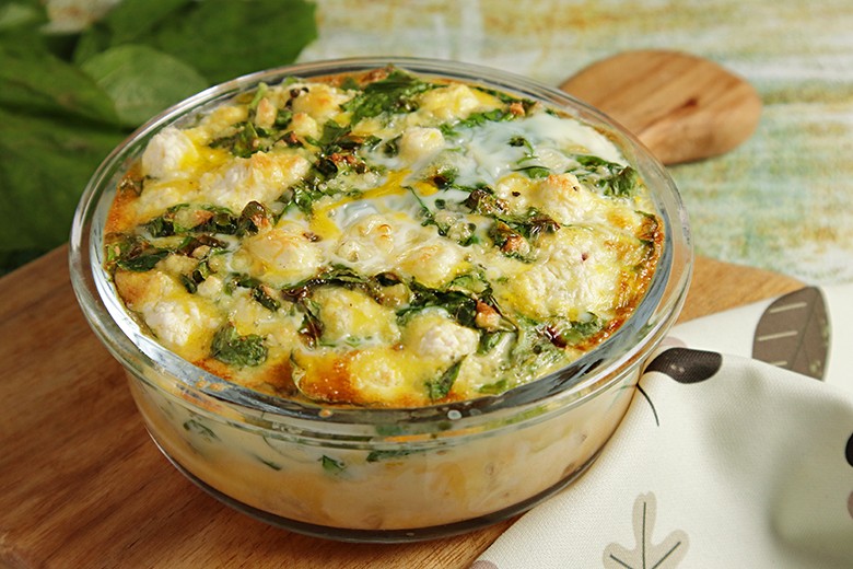 Kartoffel-Spinat-Auflauf mit Feta