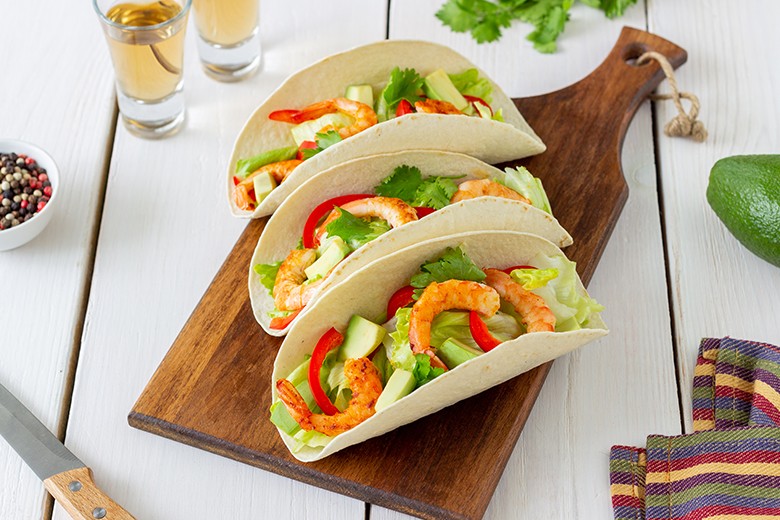 Würzige Tacos mit Shrimps