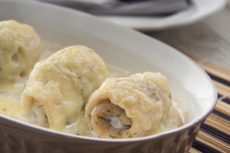 Seezungenrollen mit Zitronen-Orangen-Marinade