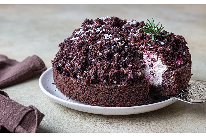 Maulwurfkuchen mit Kirschen