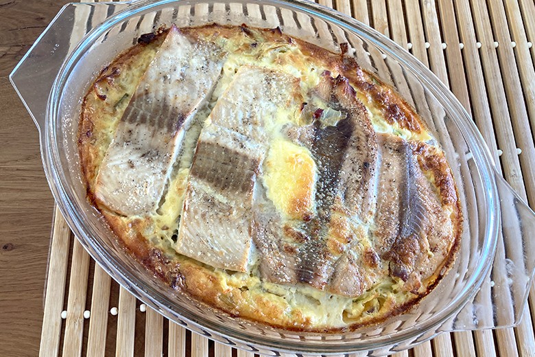 Schneller Porree-Lachs-Auflauf