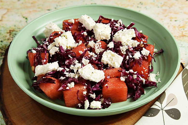 Rotkohlsalat mit Melone