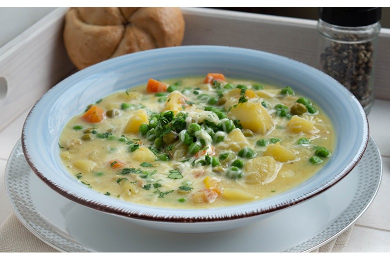 Käse-Erbsen-Suppe