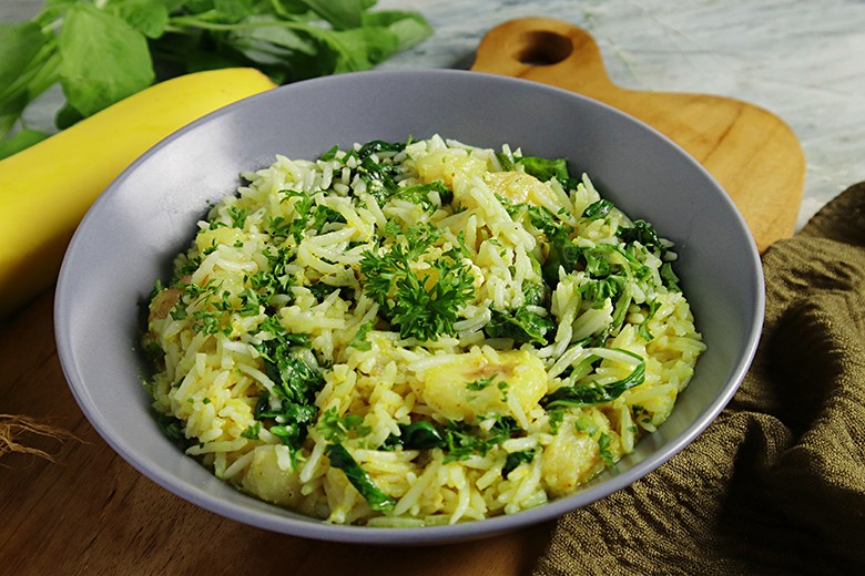 Spinatcurry mit Banane