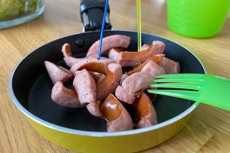 Knusprige Wurststreifen