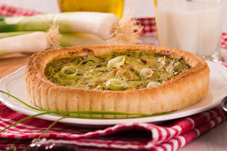 Lauchkuchen mit Blätterteig