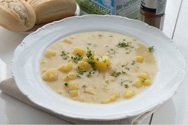 Kartoffelsuppe mit Kresse