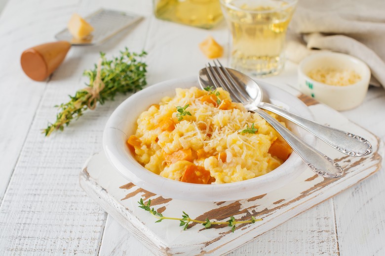 Risotto mit Curry-Kürbis