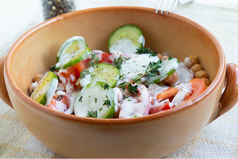 Kichererbsensalat mit Joghurtdressing