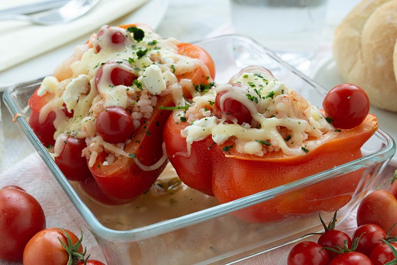 Vegetarisch gefüllte Paprikaschoten