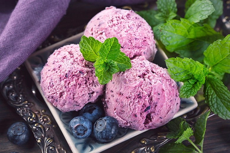 Kokos-Blaubeer-Eis