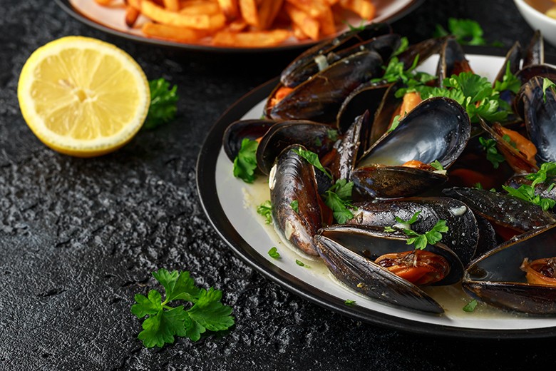 Miesmuscheln mit Weißwein