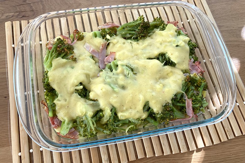 Brokkoli-Auflauf mit Kartoffelpüree
