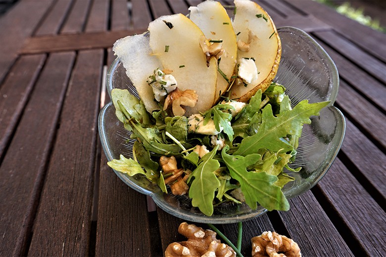 Rucola-Birnen-Salat mit Gorgonzola