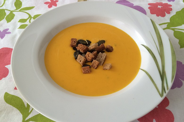 Kürbiscremesuppe mit Ingwer