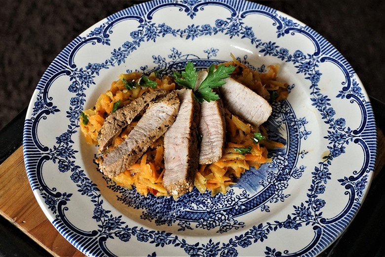 Schweinefilet mit Karottengemüse