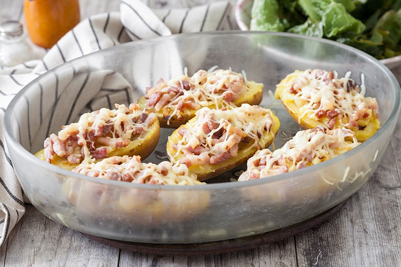 Käsekartoffeln mit Speck