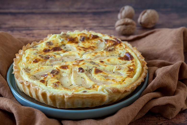 Birnen-Tarte mit Ziegenfrischkäse