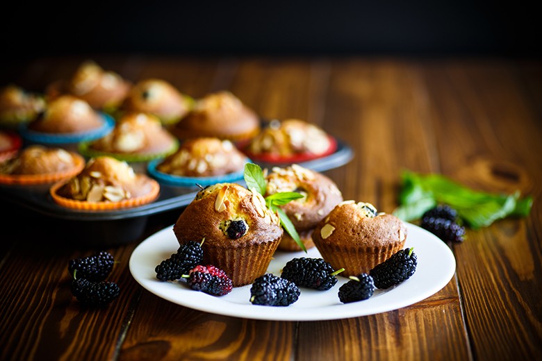 Einfache Maulbeer-Muffins