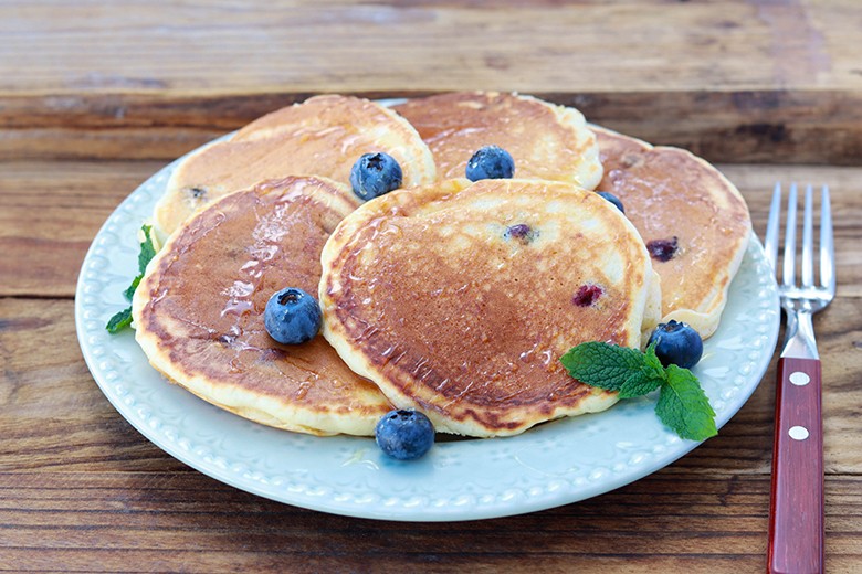 Blaubeer Pancakes ohne Ei