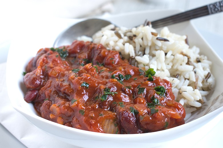Kidneybohneneintopf mit Reis