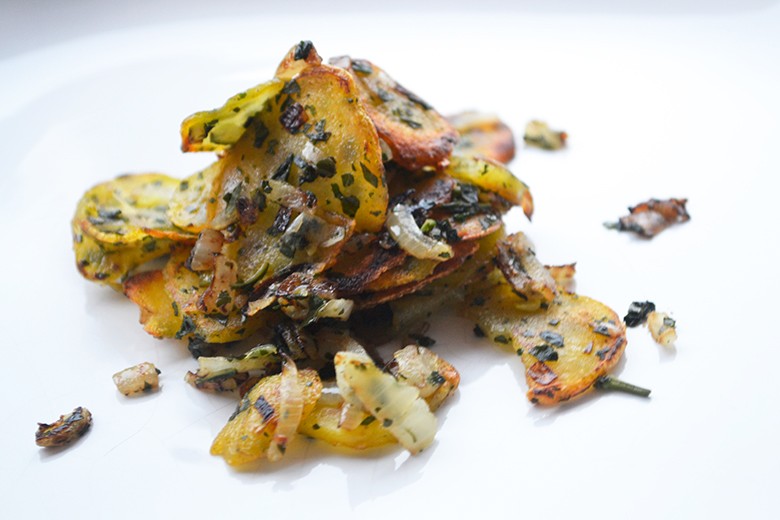 Kartoffelschmarren mit Bärlauch