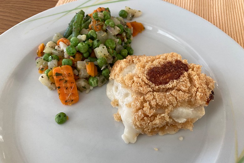 Überbackener Fisch