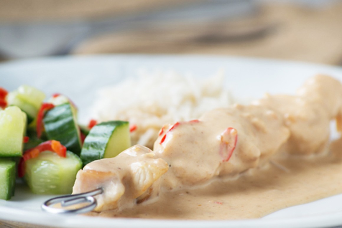 Satè mit Erdnuss-Sauce - Rezept