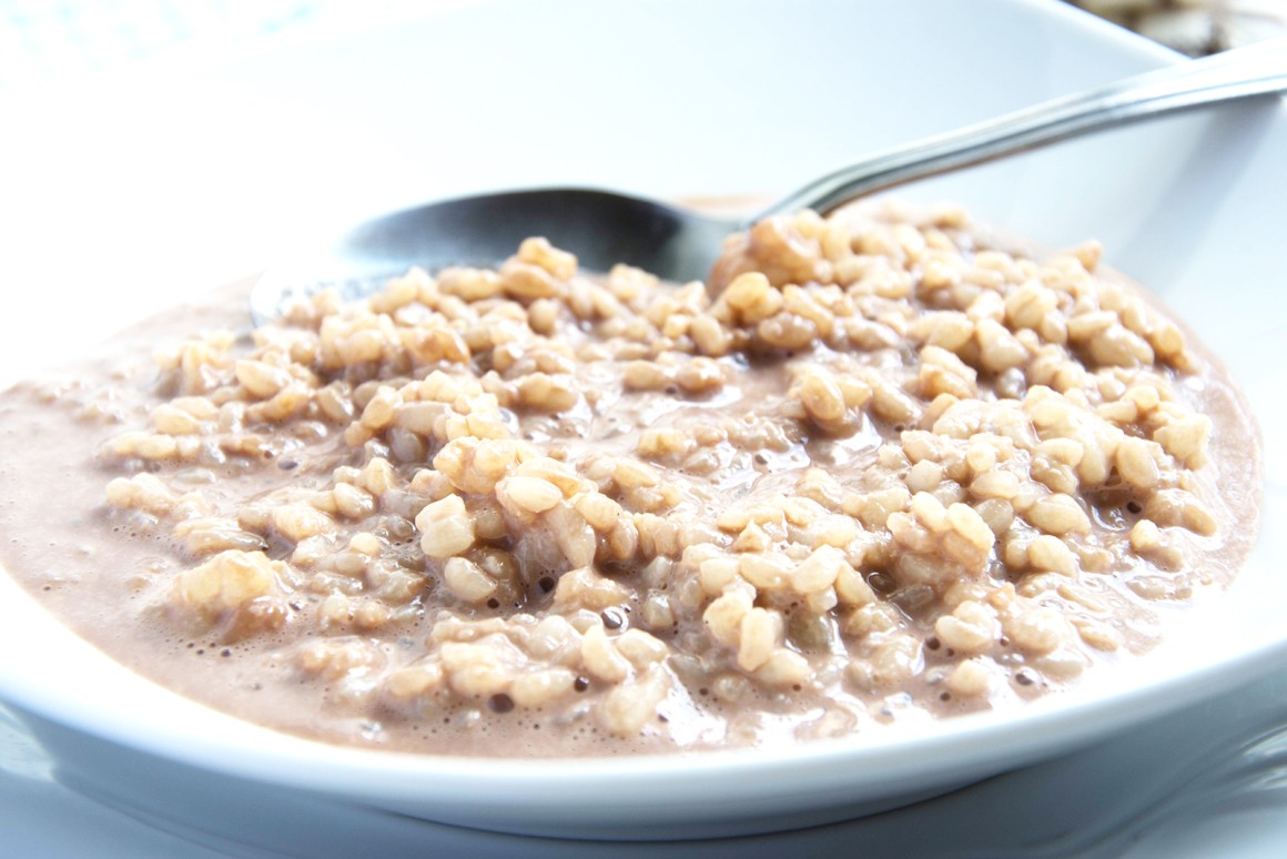 Milchreis mit Joghurt und Kakao