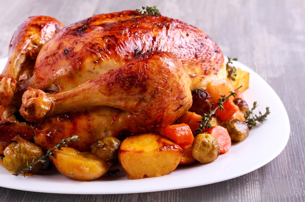 Paprikahuhn auf Gemüse