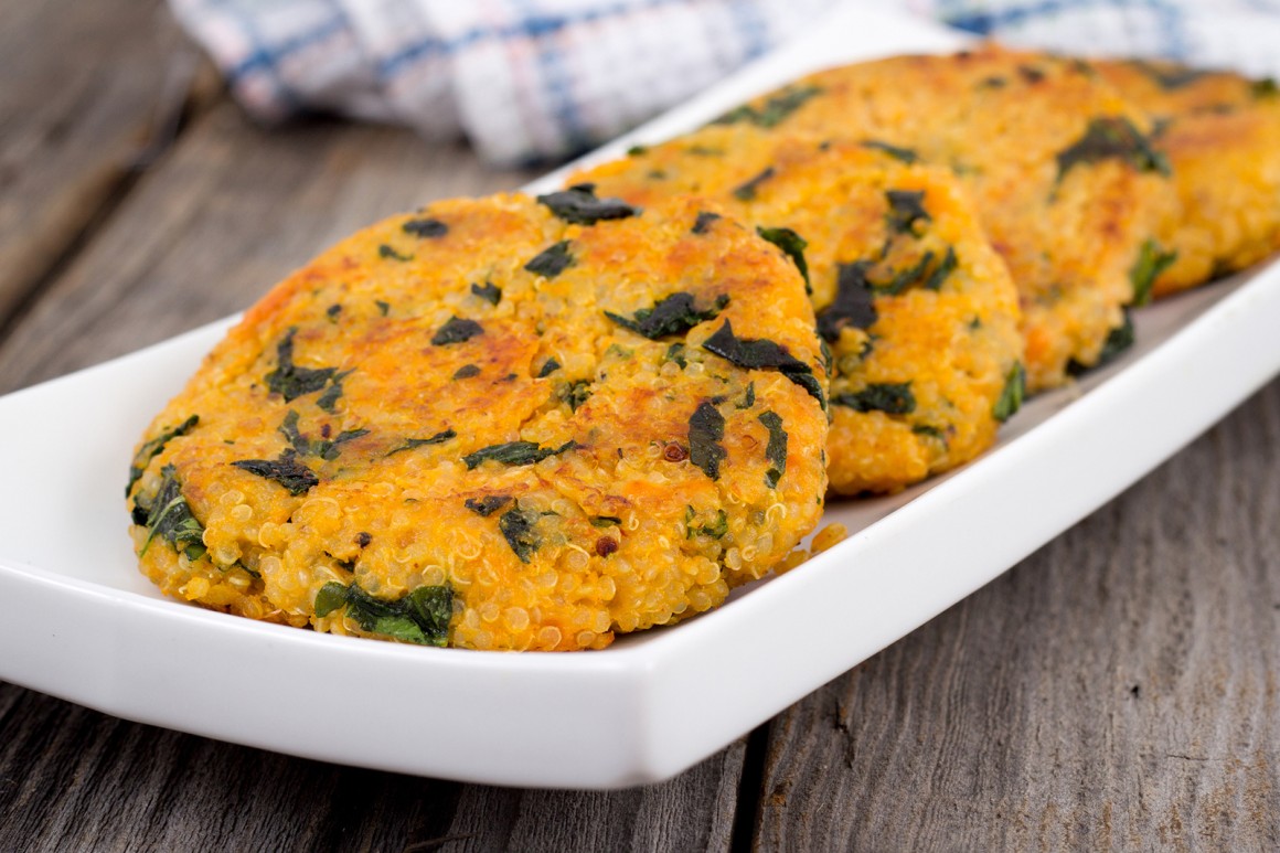 Süßkartoffel-Grünkohl-Quinoa-Bratlinge